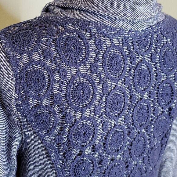 PAPER CRANE Blue Sweater Dress M Pockets! - Picture 4 of 10